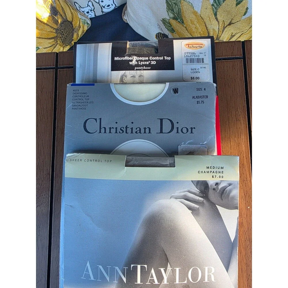 Vintage Designer Hosiery Lot Christian Dior Ann Taylor Talbots New Sealed Size M